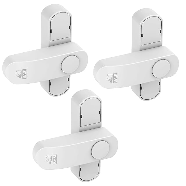 Cerrojos de seguridad para ventana BASI, blancos, juego de tres