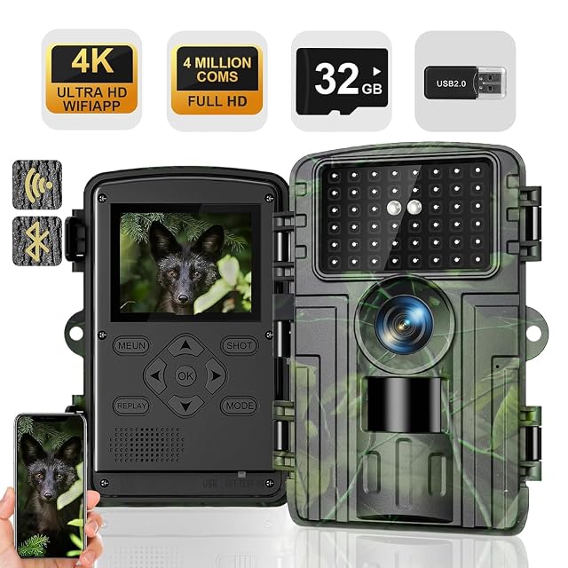 Cámara de fototrampeo Lutranstra 4K con conexión por aplicación
